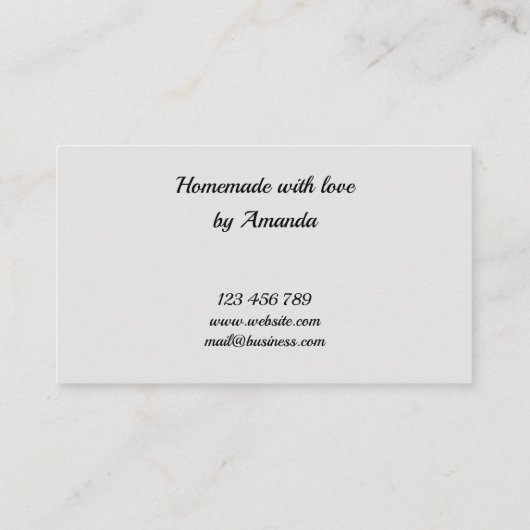 hausgemacht mit Liebe Obst Foto individuell anpass Visitenkarte (Rückseite)