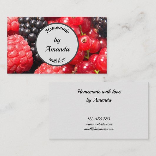 hausgemacht mit Liebe Obst Foto individuell anpass Visitenkarte (Vorne/Hinten)