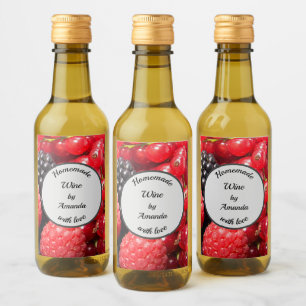 Hausgemacht mit Liebe Obst Foto kleine Flasche Weinetikett