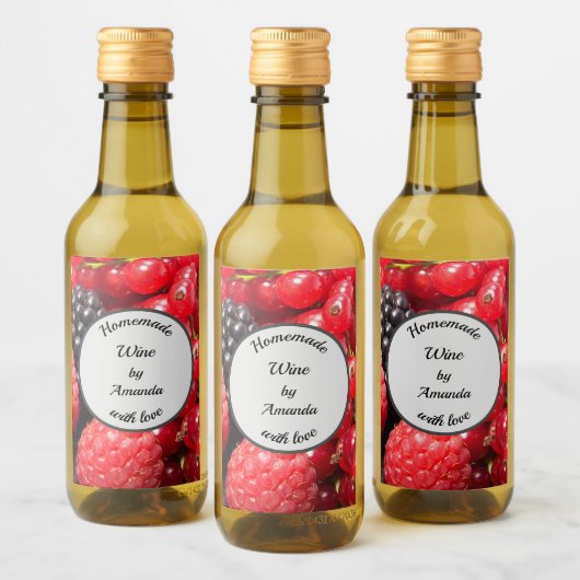 Hausgemacht mit Liebe Obst Foto kleine Flasche Weinetikett (Flaschen)