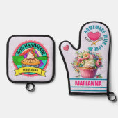 hausgemacht mit Liebe Ofenhandschuh & Topflappen-Set (Vorderseite)