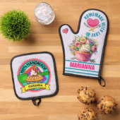 hausgemacht mit Liebe Ofenhandschuh & Topflappen-Set (Oben Unten)