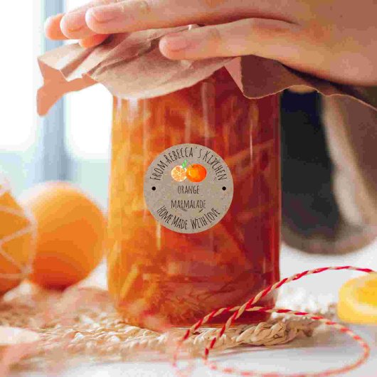 Hausgemacht mit Liebe Orange-Marmalade-Label Runder Aufkleber