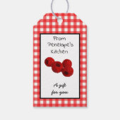Hausgemacht mit Liebe Raspberry Jelly Red Gingham Geschenkanhänger (Vorderseite)