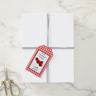Hausgemacht mit Liebe Raspberry Jelly Red Gingham Geschenkanhänger