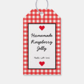 Hausgemacht mit Liebe Raspberry Jelly Red Gingham Geschenkanhänger (Rückseite)