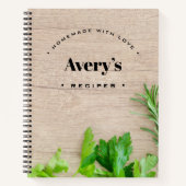 Hausgemacht mit Liebe Recipe Custom Holz Grain Boa Notizblock (Vorderseite)