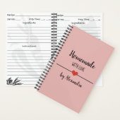 Hausgemacht mit Liebe-Rosa-Rezept Notebook Notizblock (Innen)