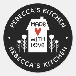 hausgemacht mit Liebe Runder Aufkleber