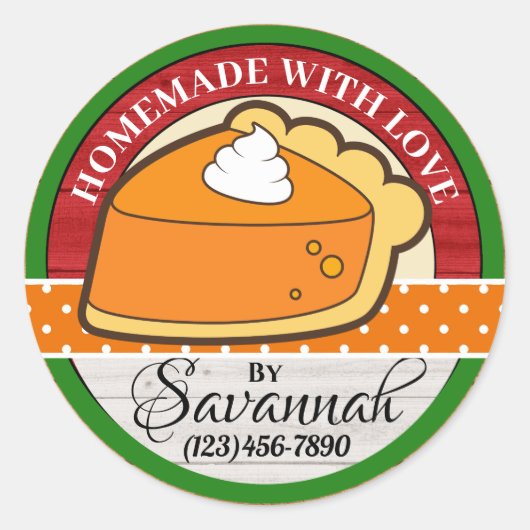 hausgemacht mit Liebe Runder Aufkleber (Vorderseite)