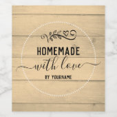 hausgemacht mit Liebe rustikal Weinetikett (Einzelnes Label)