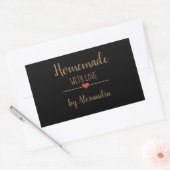 hausgemacht mit Liebe schwarz und goldfarben oval Rechteckiger Aufkleber (Umschlag)