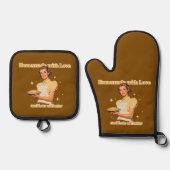 hausgemacht mit Liebe und viel Butter Ofenhandschuh & Topflappen-Set (Vorderseite)