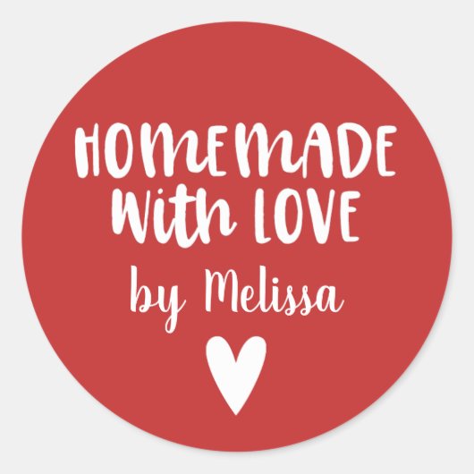 hausgemacht mit Liebe Weihnachten Runder Aufkleber (Vorderseite)