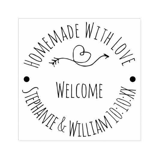 Hausgemacht mit Liebe Willkommen | GASTGESCHENK HO Gummistempel (Prägung)