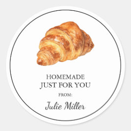 Hausgemacht nur für Sie Croissant-Label Runder Aufkleber