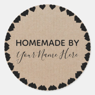Hausgemacht von Cookie Cake Vintage Craft Klassike Runder Aufkleber