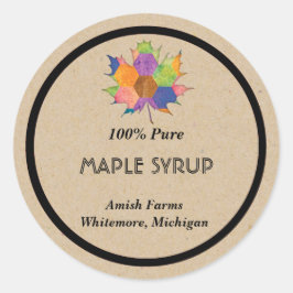 hausgemachte Ahornsirup-Aufkleber Runder Aufkleber