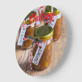 Hausgemachte Ananas-Ananas-Zwiebel-Küche Geschenk Große Wanduhr (Winkel)