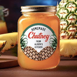 Hausgemachte Ananas Chutney Canning Jar Labels Runder Aufkleber
