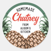 Hausgemachte Ananas Chutney Canning Jar Labels Runder Aufkleber (Vorderseite)