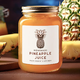 Hausgemachte Ananas-Juice Canning Jar Labels Quadratischer Aufkleber