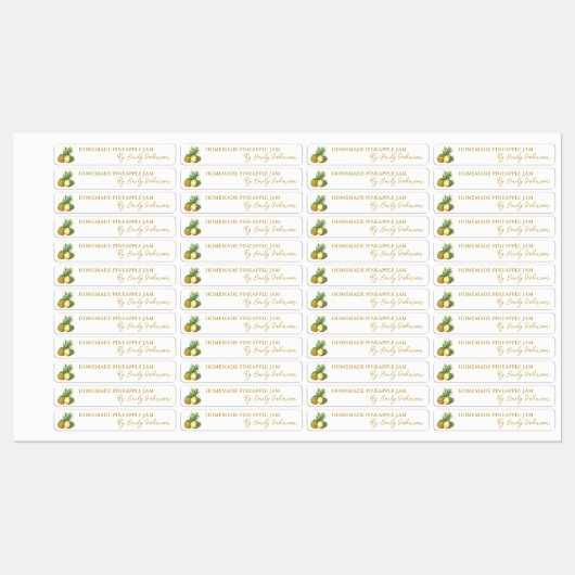 Hausgemachte Ananas-Konfitüre Etiketten (Blatt)