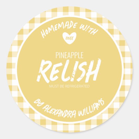 Hausgemachte Ananas Relish Classic Round Sticker (Vorderseite)