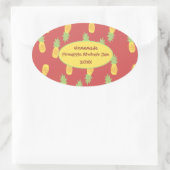 Hausgemachte Ananas Rhubarb Jam Canning Jar Label Ovaler Aufkleber (Tasche)