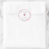 *~hausgemachte AP30 Pink Heart Lace Generic Runder Aufkleber (Tasche)