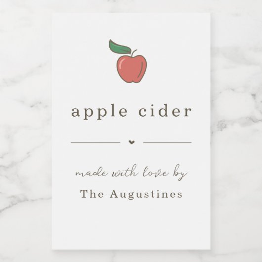 Hausgemachte Apple Cider-Geschenketikett Lebensmitteletikett (Einzelnes Label)
