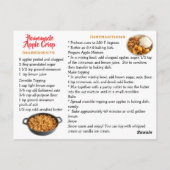 Hausgemachte Apple Crisp-Rezept-Karte Postkarte (Rückseite)