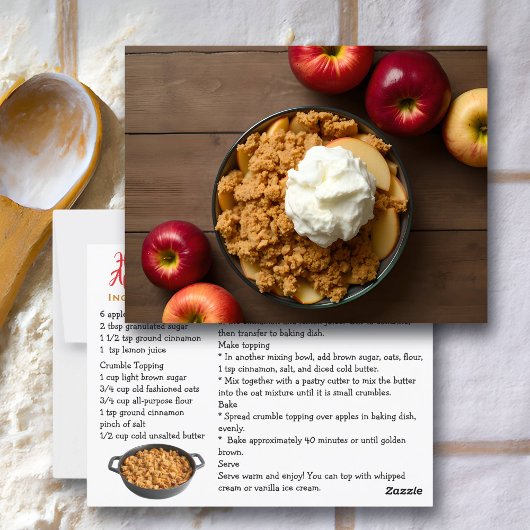 Hausgemachte Apple Crisp-Rezept-Karte Postkarte