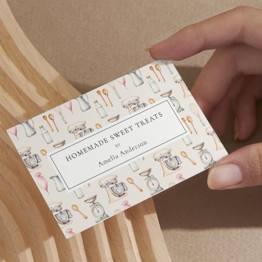 hausgemachte Bäckerei Kuchen Pink Pastel Küche Ges Visitenkarte