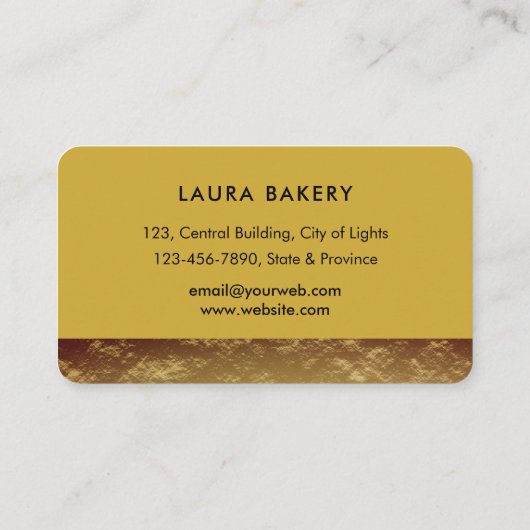 Hausgemachte Bäckerei Rolling Button White Gold Vi Visitenkarte (Rückseite)