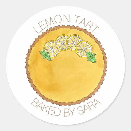 hausgemachte Backwaren aus der Küche Lemon Tart Pi Runder Aufkleber (Vorderseite)