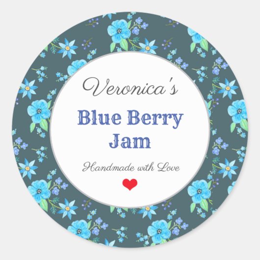 Hausgemachte Backwaren Konservieren Konfitüre nach Runder Aufkleber (Vorderseite)