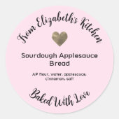 Hausgemachte Backwaren kreieren Ihr eigenes Heimwe Runder Aufkleber (Vorderseite)