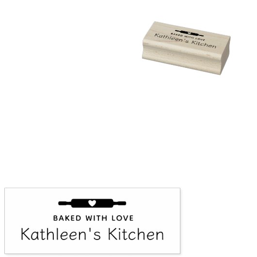 hausgemachte Backwaren mit Liebe Rolling Button Gummistempel (Stempel)