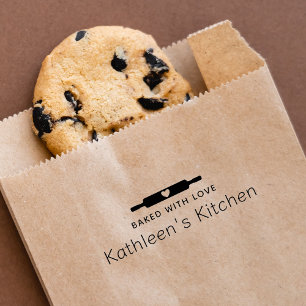 hausgemachte Backwaren mit Liebe Rolling Button Gummistempel