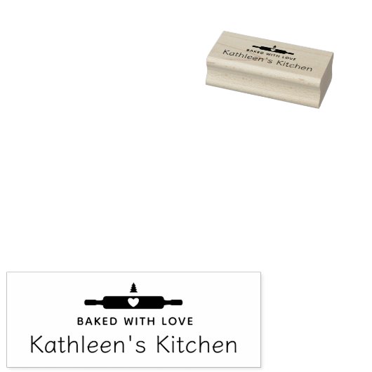 hausgemachte Backwaren mit Liebe Rolling Button Gummistempel (Stempel)