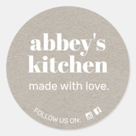 Hausgemachte Backwaren tragen Ihr Logo in Grau Kra Runder Aufkleber