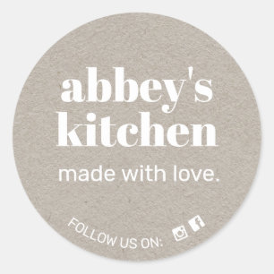 Hausgemachte Backwaren tragen Ihr Logo in Grau Kra Runder Aufkleber