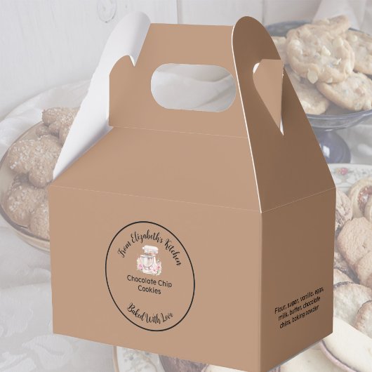 Hausgemachte Backwaren Zutaten Kraft Papier Brown Geschenkschachtel