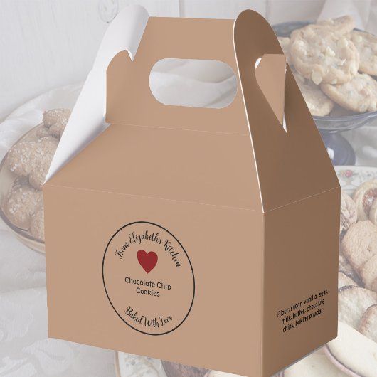 Hausgemachte Backwaren Zutaten Kraft Papier Brown Geschenkschachtel