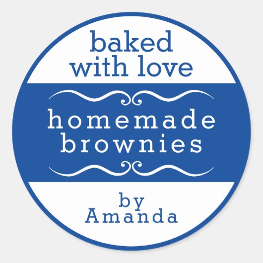 Hausgemachte Baked Goods Brownie Classic Round Sti Runder Aufkleber (Vorderseite)