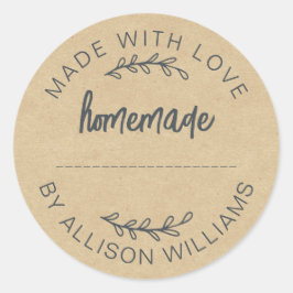 Hausgemachte Baked Goods Marmeladen Kraft Runder Aufkleber