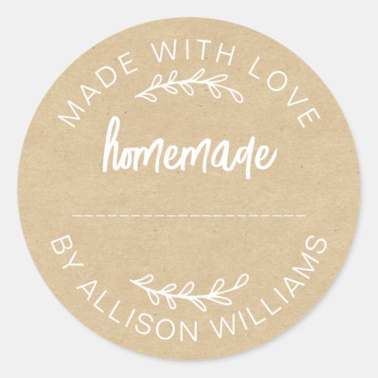 Hausgemachte Baked Goods Marmeladen Kraft Runder Aufkleber (Vorderseite)