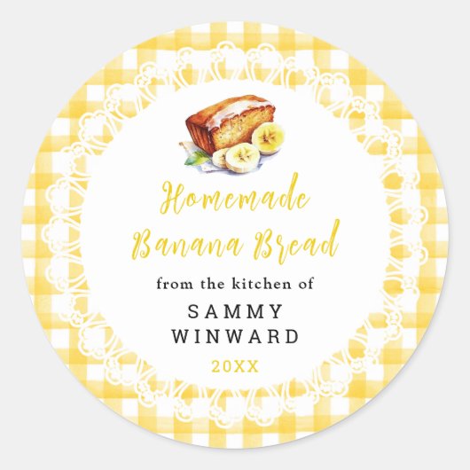 Hausgemachte Bananenbrotmarke Runder Aufkleber (Vorderseite)