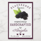 hausgemachte BlackBerry-Likör-Flaschenetikett | Lebensmitteletikett (Einzelnes Label)